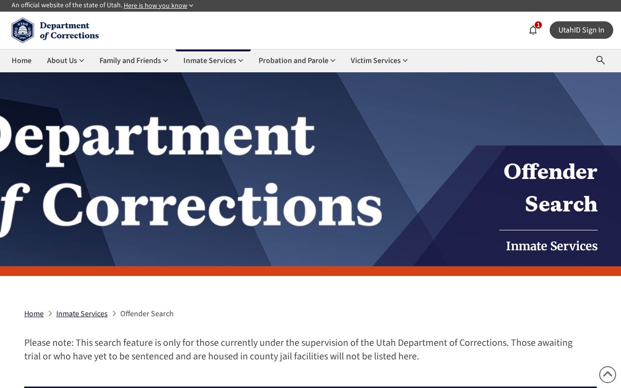 Utah offender search fields for Wasatch County released inmates